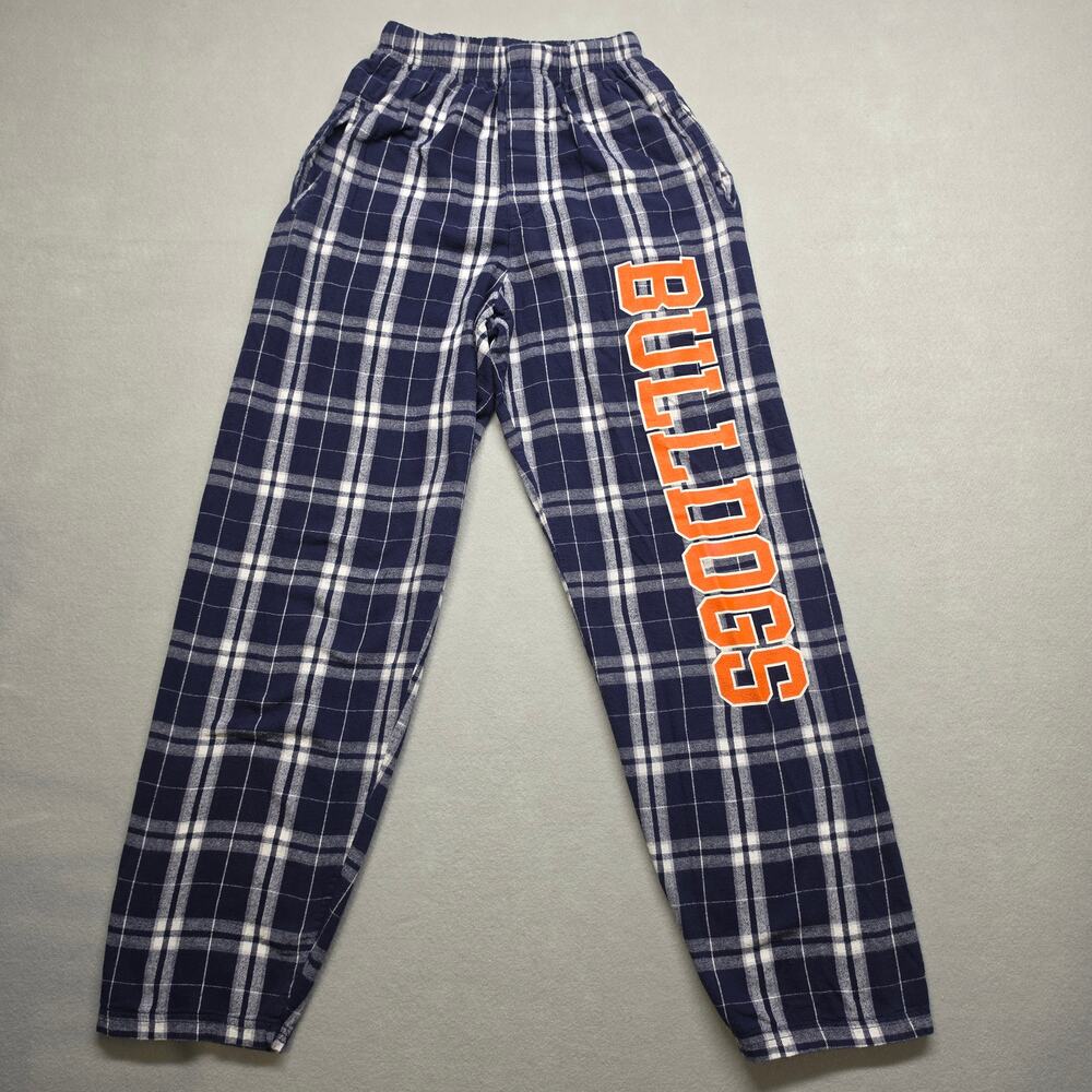 Boxercraft Bulldogs Plaid Flannel Lounge Pajama Pants Navy Orange XXS